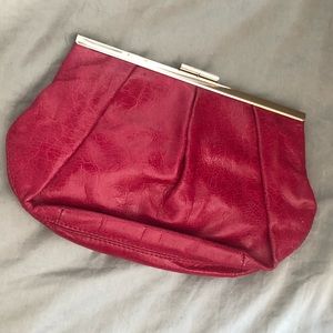 Banana Republic Fuchsia Cow Leather Clutch